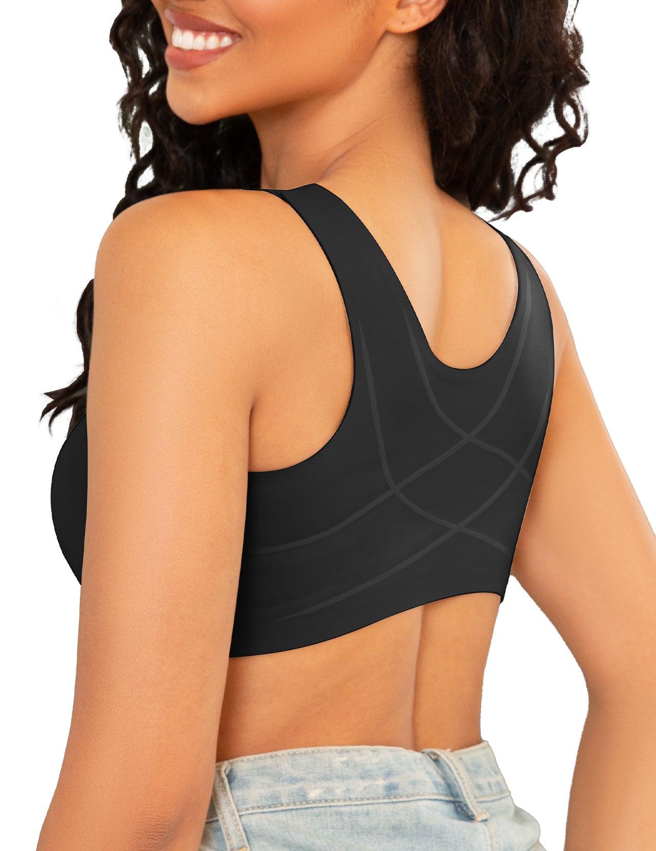 FallSweet bra black / 34C “No Wire Posture Bras" Front Closure Back Support Comfortable Bra Hide Back Fat