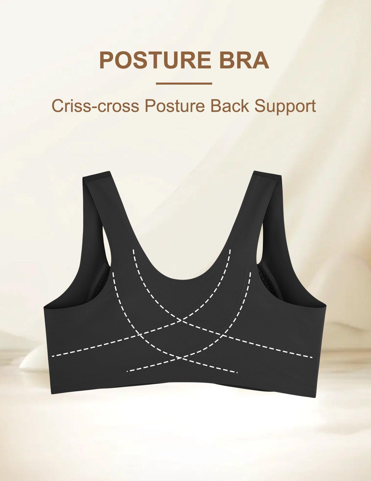 FallSweet bra “No Wire Posture Bras" Front Closure Back Support Comfortable Bra Hide Back Fat