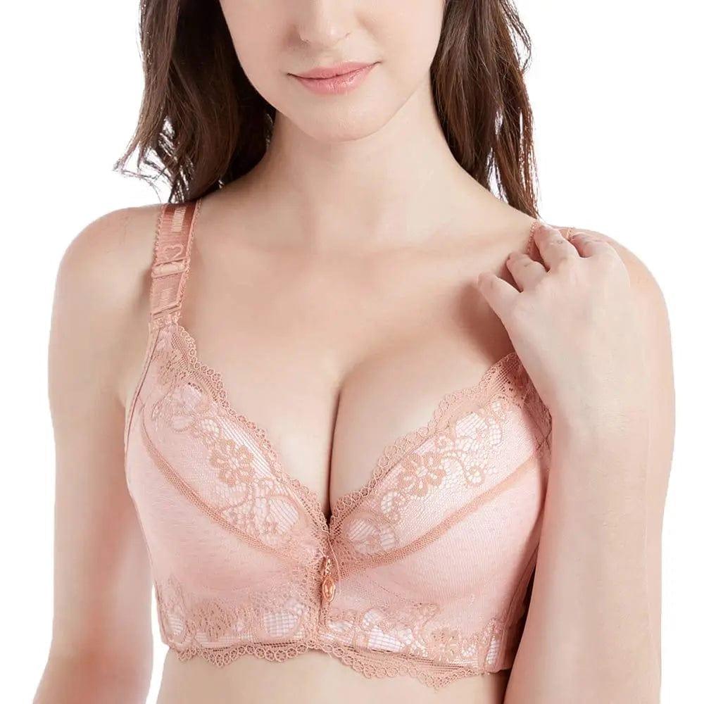 FallSweet Bra Pink / 34 / A "Add Two Cups" Lace Underwire Padded Bra