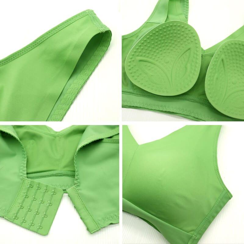 FallSweet "Feel like not wearing one" Plus Size Wireless Sports Bra - Green