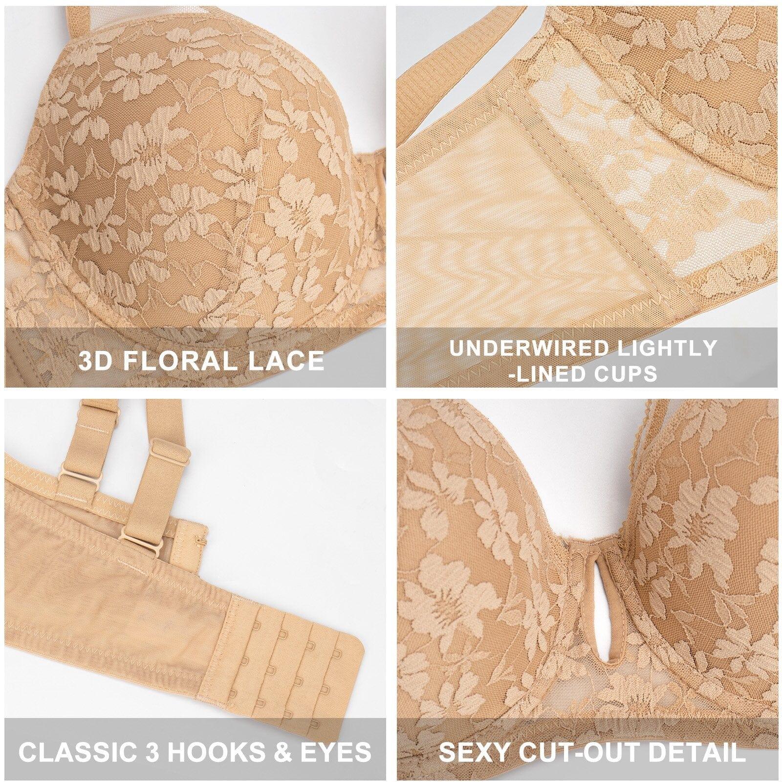 FallSweet push up bras "Add one Cup" Lace Push Up Bras Underwire Padded Sexy Brassiere