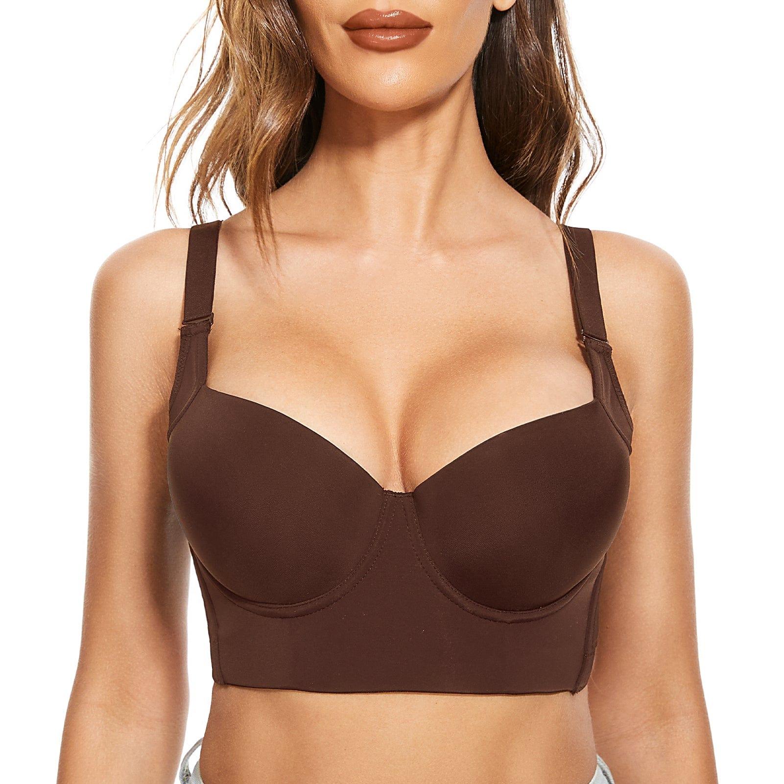 FallSweet push up bras Cocoa / 34 / B "Add One Cup" Push Up Bra Underwire Corset Top Bustier-Cocoa