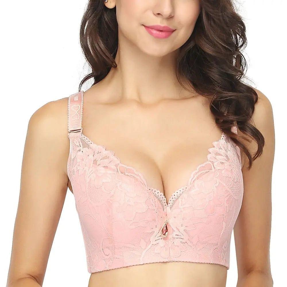 FallSweet Bra Pink / C / 34 The U-shaped back Underwire Lace Bra